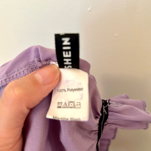 Shein Lavender Ruffle Crop Top w Elastic Size S - Picture 7 of 7